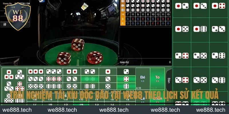 Trải nghiệm Tài Xỉu độc đáo tại WE88 theo lịch sử kết quả